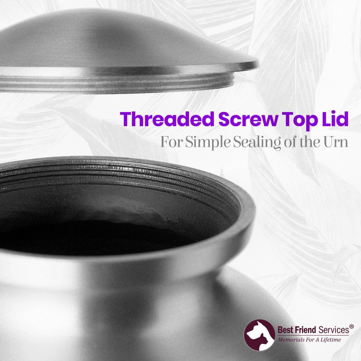 Legacy Memorial Pet Cremation Urns for Dogs and Cats Ashes - Hand Carved Memory Keepsake Urn (Deep Violet, Vertical Pewter Paws)