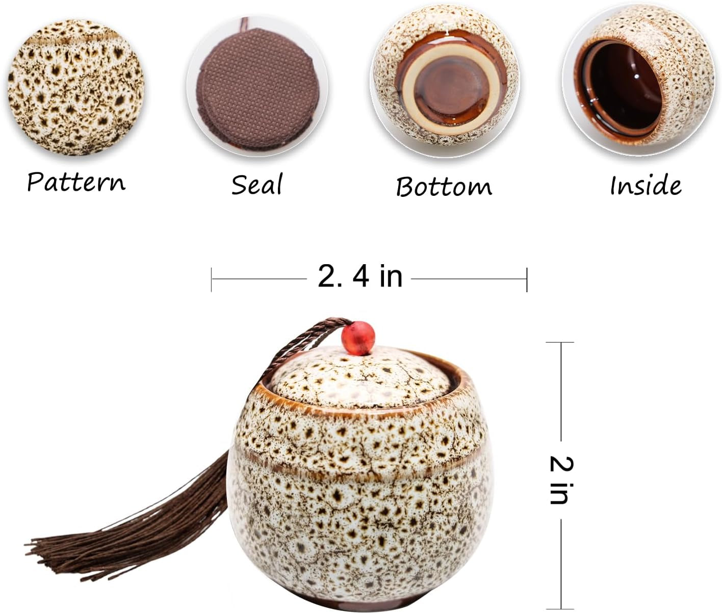 Small Urns for Human or Pet Ashes - Set of 6 - Made of Cera